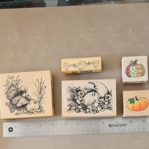 Autumn Harvest  Thanjsgiving Wooden Stamp Set